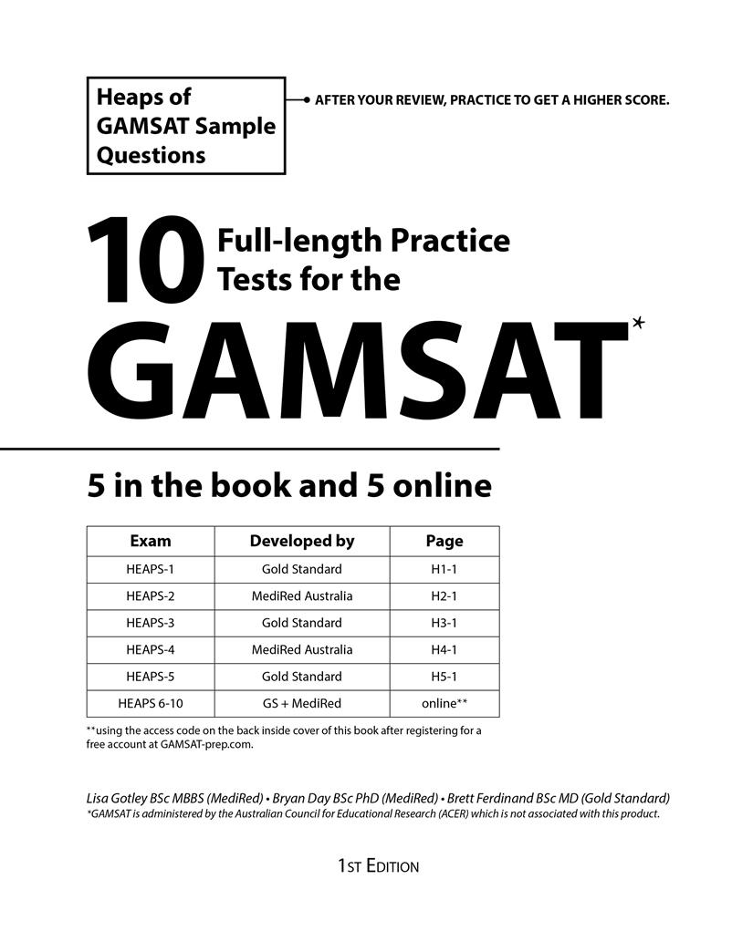 Gold Standard GAMSAT textbook front cover
                                